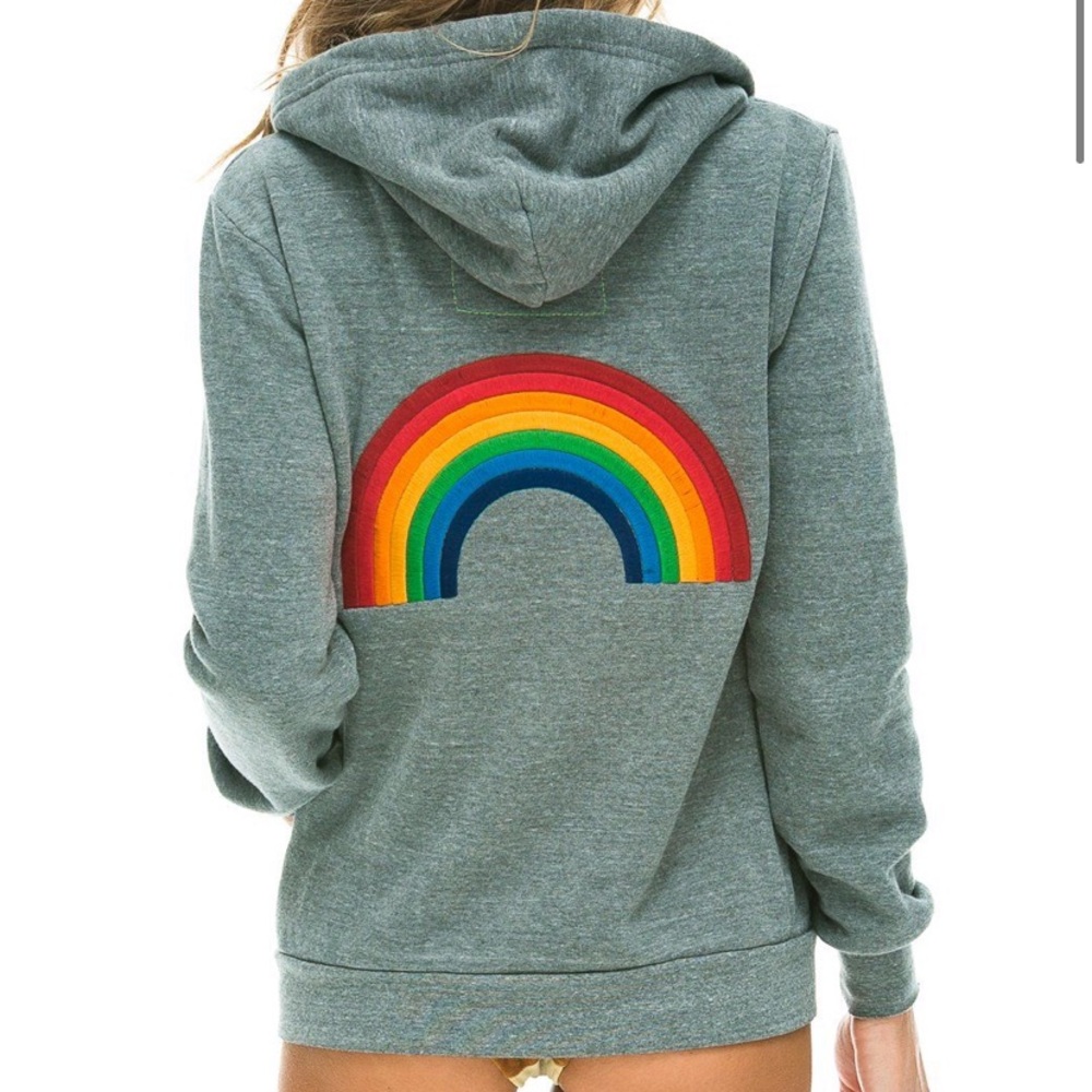 Aviator Nation Rainbow Embroidered Unisex Hoodie